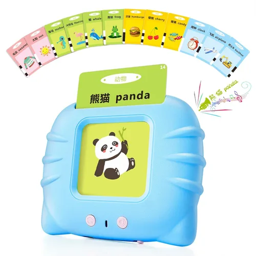 TimingSXD Tarjetas Didácticas Parlantes Bilingües en Chino e Inglés para Niños Pequeños/Principiantes - Juguete Educativo de Aprendizaje para