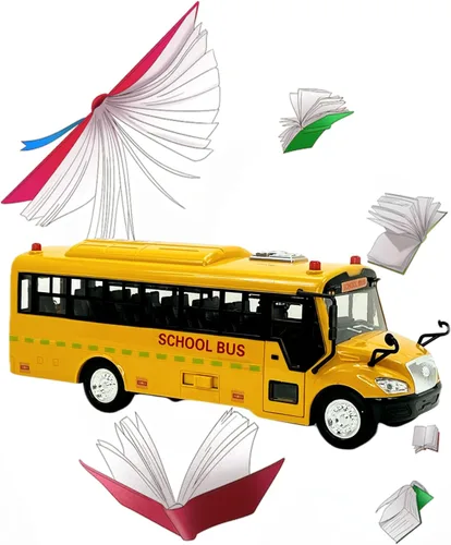 Vista 2 de Big Daddy Autobús escolar amarillo enorme con luces y puertas abiertas geniales, autobús escolar de juguete con sonidos y canciones para niñas