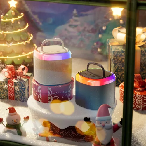 Vista 8 de JYX Mini Máquina de Karaoke para Niños - Gabinete de Altavoces Bluetooth Negro Sin Alimentación con Luces de Fiesta y 1 Micrófono Inalámbrico, Ideal
