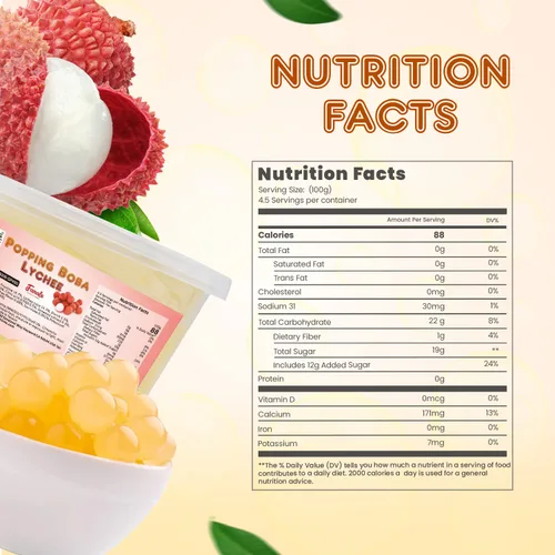 Vista 3 de Fanale Perlas Boba Popping para té de burbujas, 2 libras (1 libra x 2) Lichi de fresa Bursting Boba Pearls Bubble 15.87 oz X 2 Sabor a jugo