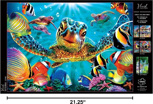 Vista 4 de Buffalo Games - Tiny Bubbles - Rompecabezas de 300 piezas para adultos - Piezas grandes y fáciles de sostener - Escena oceánica de Steve Sundram