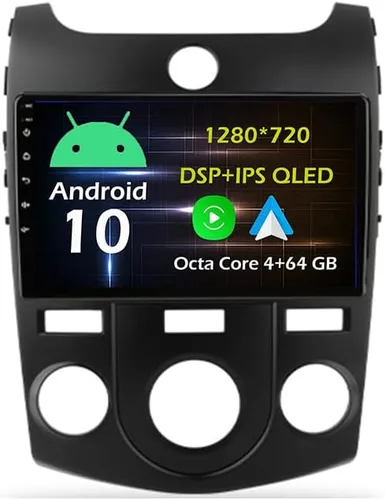 Radio estéreo de coche de 9 pulgadas, 4+64 GB, Android de 10 pulgadas, compatible con KIA Forte (MT) 2008-2013 Cerato 2, unidad principal de