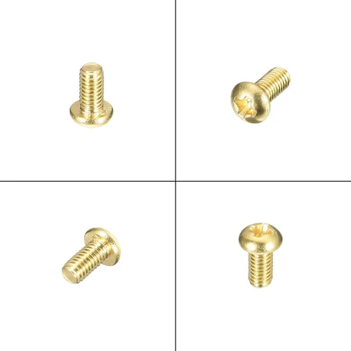 Vista 5 de uxcell Tornillos de máquina de latón, pernos de sujeción de cabeza plana Phillips M3x5mm para muebles, equipos de oficina, electrónica, 12