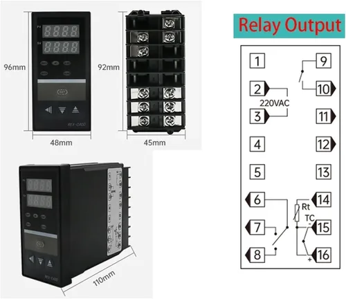 Vista 3 de PID Digital Intelligent Industrial Temperature Controller K Universal Input REX-C100 C400 C700 C900 Thermostat SSR Relay Output(C100 SSR)