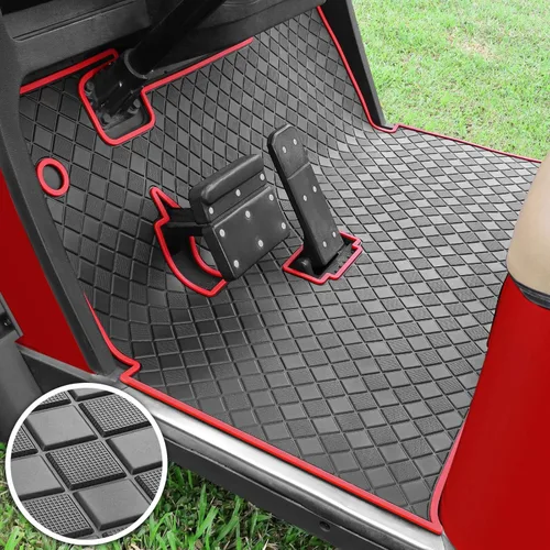 Vista 9 de Golf Cart Floor Liner Mat 8mm Thick Rubber Full Coverage Fit for EZGO TXT (1994-2025), Express S4 (2012-2020), Cushman Workhorse, EX1 (2020), Valor