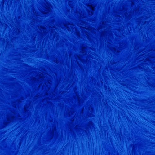 Pelo sintético de pelo largo de lujo para manualidades, costura, cosplay, disfraz, decoraciones/60 pulgadas de ancho/vendido por yarda (azul real,