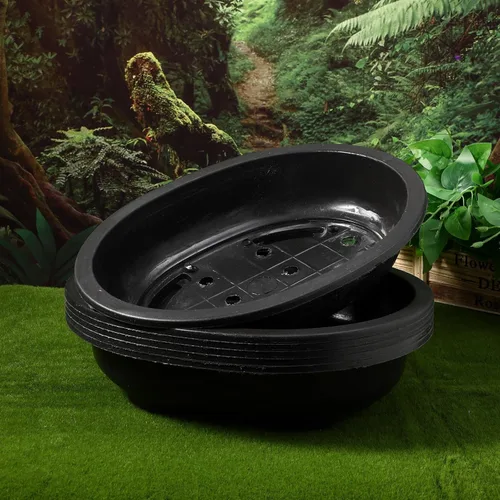 Vista 7 de ERINGOGO 6 macetas de entrenamiento para bonsái, maceta ovalada de bonsái de 15 pulgadas con orificio de drenaje, macetas grandes de plástico