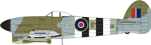 Vista 2 de Airfix Hawker Typhoon Ib 1:72 WWII Militar Aviation Pastic Model Kit A02041A sin pintar, 74 piezas