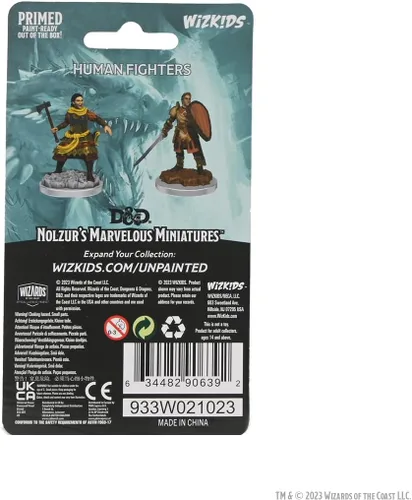 Vista 2 de D&D Las maravillosas miniaturas sin pintar de Nolzur: Combatientes humanos Miniaturas sin pintar de WizKids para Dungeons and Dragons