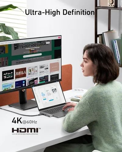 Vista 4 de Anker Hub USB C para MacBook, 7 en 2 con HDMI 4K@60Hz, compatible con Thunderbolt 4, 1 Tipo C y 2 puertos de datos USB A para MacBookPro de 13