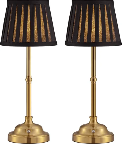 Vista 13 de KDG Juego de lámparas de mesa LED inalámbricas de 2, lámparas de escritorio portátiles con pantalla de tela, batería recargable de 4000mAh