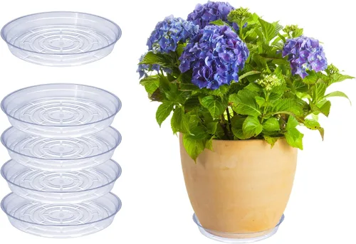 Vista 12 de Curtis Wagner Plastics Plant Tray Basket Liner (5-Pack) - Clear, Deep (Diameter = 4 top, 2.87 Bottom, 2.37 Depth) Thin Plastic for Indoor or Garden