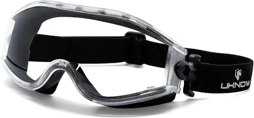 UKNOW Gafas de seguridad para usar sobre gafas – Lente transparente antivaho – Protección ocular certificada ANSI Z87.1 para trabajo de laboratorio,