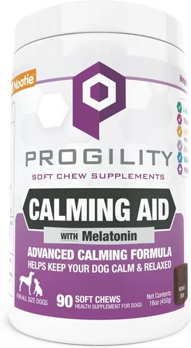 Vista 5 de Progility Mini Dog Calming Soft Chews para perros pequeños a medianos, apoyo diario o situacional con melatonina (60 unidades)
