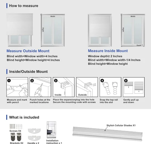 Vista 6 de Persianas celulares opacas sin cordón, persianas de panal para el hogar, puerta, tamaño personalizado, opaco y gris claro.