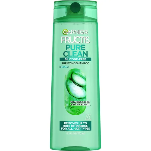 Garnier Fructis Pure Clean Champú purificador, sin silicona, 12.5 onzas líquidas, 1 unidad (el embalaje puede variar)