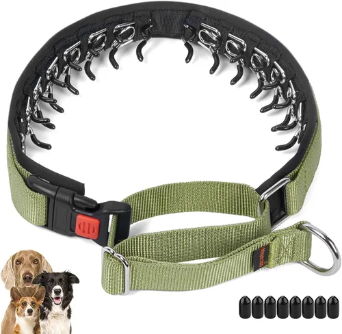Vista 16 de Mayerzon Collar para perro, patentado Martingala, collar antitirones para perros pequeños, medianos y grandes, con hebilla para paseo y Negro