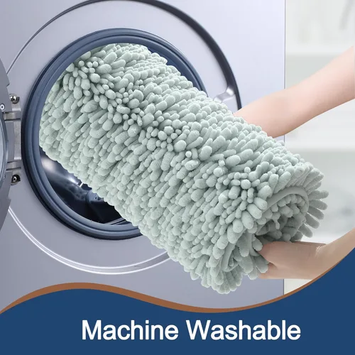 Vista 97 de FLOLEOPA Alfombras de baño de microfibra suave y esponjosa, tapetes de baño absorbentes, antideslizantes, lavables a máquina y de secado rápido