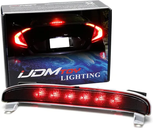 iJDMTOY Conjunto de luz de freno de montaje alto LED completo con lente ahumada oscura compatible con Honda Civic EX 2006-2011 Coupé de 2 puertas