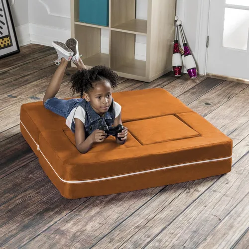 Vista 59 de Jaxx Zipline - Sofá biplaza modular para niños, otomana y tumbona plegable, color carbón