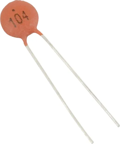 Vista 3 de 25pcs 100nF 0.1uF 104 50V +-20% M Condensadores de disco de cerámica DIP de bajo voltaje