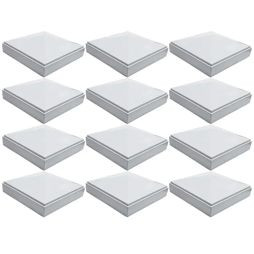 Vista 15 de Tapa de poste piramidal de aluminio de 2 x 2 pulgadas para postes de metal, ajuste a presión, color blanco con recubrimiento en polvo, resistente al