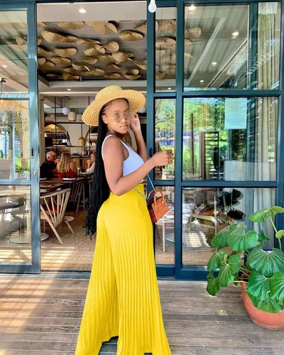 Vista 2 de Aro Lora Pantalones largos de palazzo plisados casuales de cintura alta para mujer