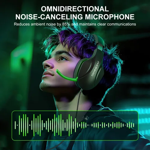 Vista 5 de YOTMS Auriculares para juegos para PS5, PC, PS4, Xbox Series X/S, Switch y Mobile, auriculares para juegos con sonido envolvente 7.1, micrófono