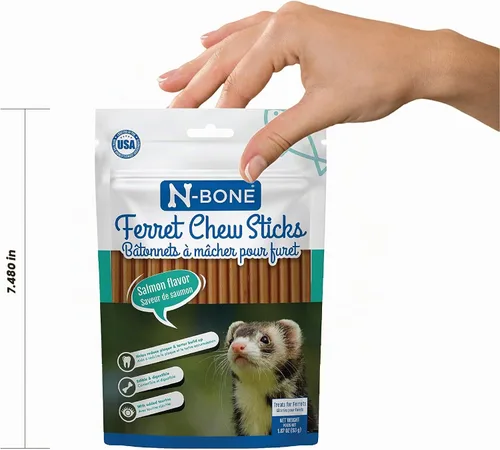 Vista 6 de N-Bone Palitos masticables para hurones sabor a tocino, bolsa de 1.87 oz