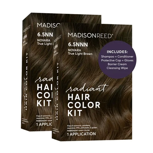 Vista 21 de Madison Reed - Kit de tinte radiante para el cabello, tinte permanente para el cabello, 100 % cobertura de canas, sin amoníaco, castaño Sondrio