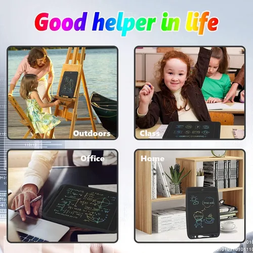 Vista 8 de Tablero de escritura LCD, color con bloqueo de pantalla, tablero de dibujo de graffiti borrable, tablero de escritura electrónico, tablero