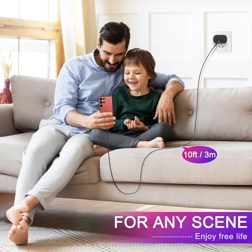 Vista 4 de Samsung 45w USB C Wall Charger Super Fast Charger 10FT Type C Cable[2 Pack] for Samsung Galaxy S23 Ultra Charger Fast Charging /S22