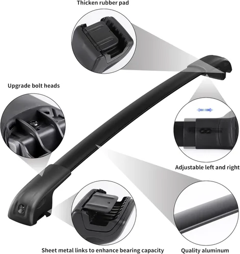 Vista 8 de Barras transversales de techo de 220 libras para Atlas 2017-2025 con antirrobo, barras transversales de aluminio antioxidantes, barras transversales