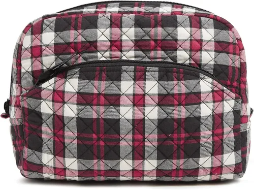 Vista 8 de Vera Bradley Bolsa organizadora de maquillaje cosmético grande de algodón para mujer