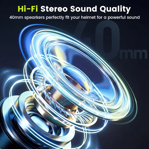 Vista 6 de X10 - Auriculares Bluetooth para casco de motocicleta V5.4, sistema de comunicación de intercomunicación de grupo de 10 jinetes, cancelación