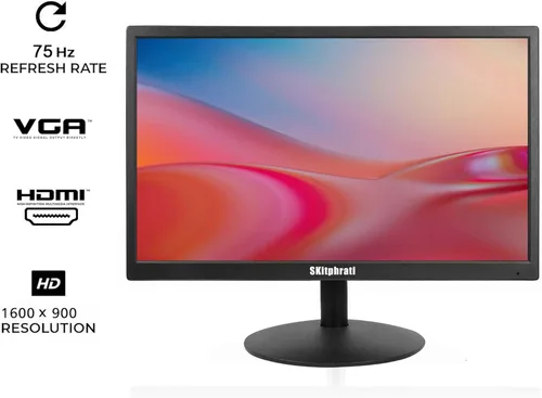 Vista 2 de SKitphrati Monitor PC de 20" 1600x900 75Hz 5MS Monitor LED HDMI Ángulo de visión 95° (Horizontal) con entrada HDMI VGA, 76% sRGB, montaje en pared