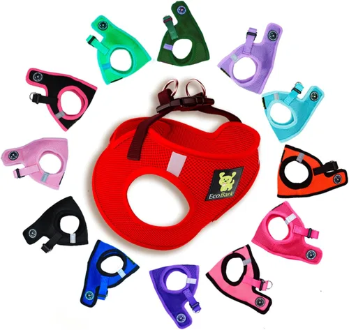 Vista 41 de EcoBark - Arnés ecológico reflectante de malla para cachorros y perros de razas pequeñas, pechera suave, ajustable, acolchada y fácil de poner