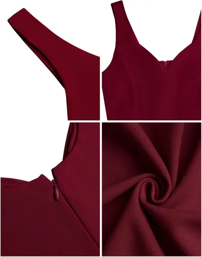 Vista 5 de Laughido Vestido sin mangas para mujer, sin mangas, ajustado, sin mangas, vestido de fiesta