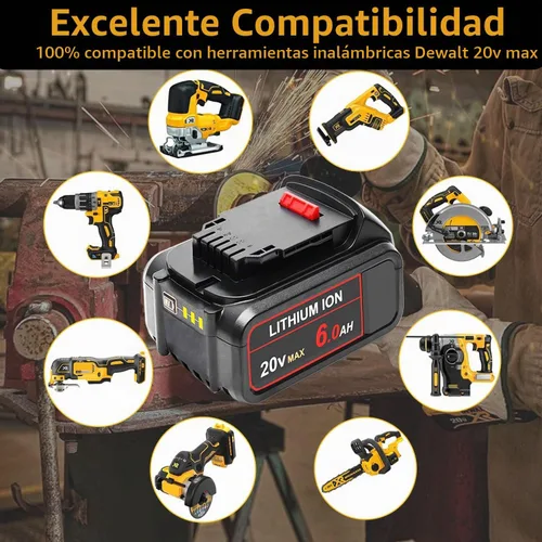 Vista 4 de Paquete de 2 baterías de repuesto de 9000 mAh para Dewalt 20 V/60 V Flexvolt compatible con Dewalt 60 V batería DCB609 DCB606 DCB612 herramientas
