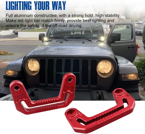 Vista 2 de Samman Soportes de montaje de luz, soporte de luz para parabrisas de pilar A compatible con Jeep Wrangler JL/JLU 2018-2021 Gladiator JT 2020 2021
