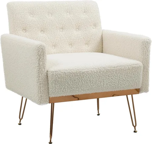 Vista 20 de Olela Silla decorativa de terciopelo con brazo para sala de estar, sillón moderno, sofá individual, acogedora silla auxiliar tapizada para lectura