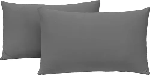 Vista 26 de Paquete de 2 fundas elásticas para almohada - Punto jersey y cierre de sobre, fundas de almohada con mezcla de poliéster ultra suave tipo camiseta