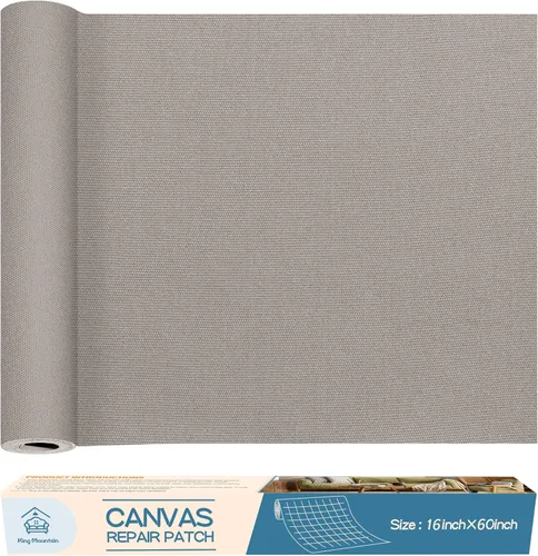 Vista 55 de KING MOUNTAIN Cinta de reparación de lona, parche para equipos para exteriores, 4 x 63 pulgadas, impermeable, autoadhesiva para reparar cubiertas
