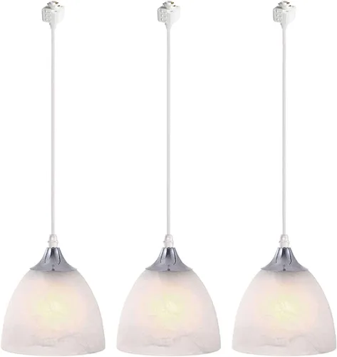 Vista 7 de Kiven Accesorio de iluminación de riel tipo H, luz colgante de pista de halo de vidrio regulable con control remoto, longitud ajustable con 3 modos