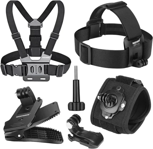 Vista 9 de NEEWER Basics Kit de Accesorios 16 en 1 Compatible con DJI OSMO Pocket 3, Mini Trípode, Varilla Selfie, Correa de Pecho, Montura Magnética