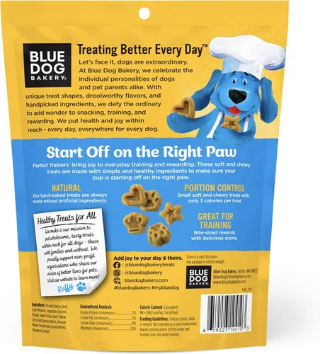 Vista 2 de Blue Dog Bakery Perfect Trainers, mini golosinas de entrenamiento para perros, suaves y masticables, hechas con carne de Estados Unidos, golosinas