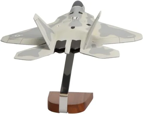 Vista 5 de High Flying Models Lockheed Martin F-22 Raptor Escultura de caoba grande