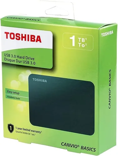 Vista 5 de Toshiba Unidad de disco duro externa portátil HDTB410XK3AA Canvio Basics de 1 TB USB 3.0, negro