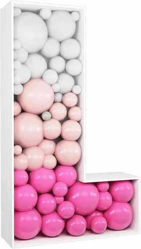 Vista 32 de Kit de bricolaje de letras de globos mosáicos de 2 pies de alto, letra A, letras rellenables con marco para decoración de fondo de fiesta