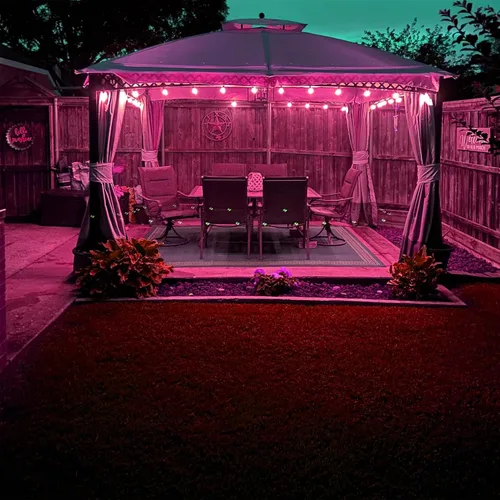 Vista 5 de Bombillas LED de repuesto G40 color rosa – Bombilla de filamento LED de 1 W, tira de luces inastillables e impermeables para exteriores, luz